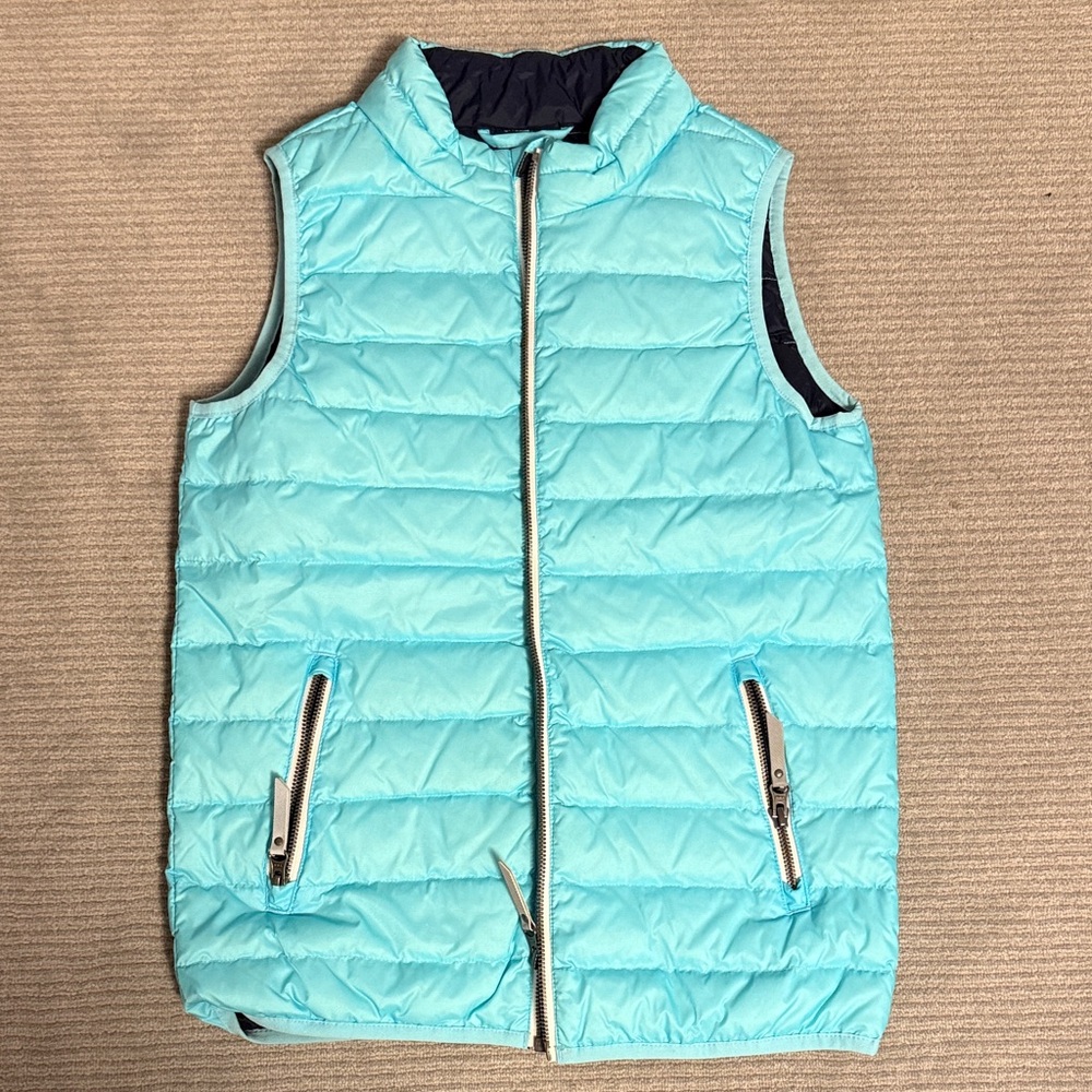 Hanna Andersson Vibrant Blue Quilted Down Vest with Zip Pockets